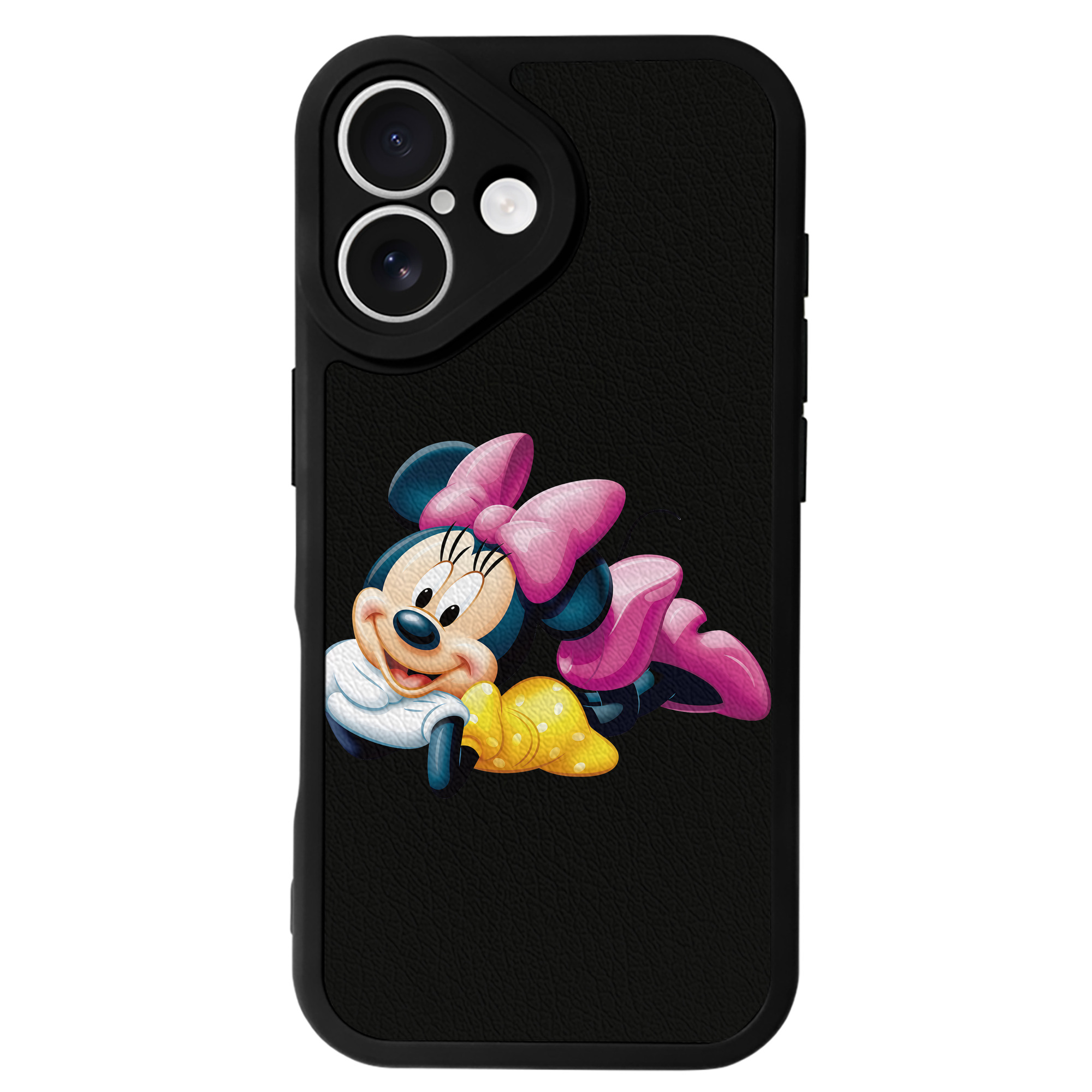 （画像用） ミッキーマウス Mickey Mouse 【iPhone 16シリーズ対応】シリコンスマホケース（レザー調） 材質：シリコン